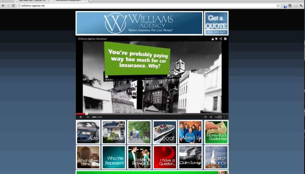 Hatcher Media design for Williams Agency Insurance