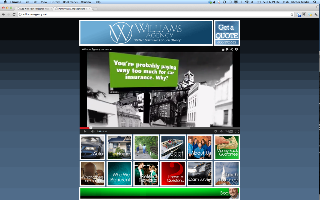 Hatcher Media design for Williams Agency Insurance