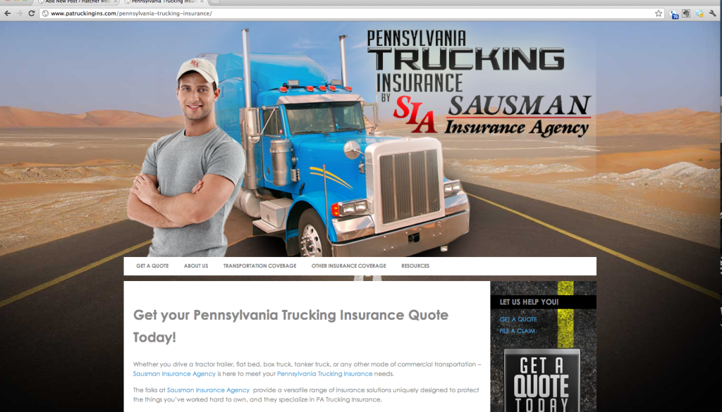 Website Design for Trucking Insurance Company