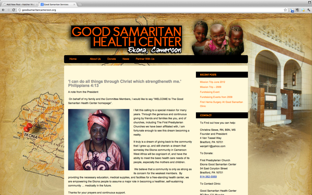 Website for African Health Clinic