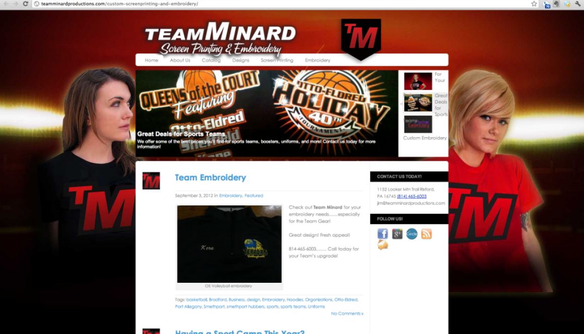 Team Minard Screen Printing Bradford PA