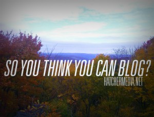 So you think you can blog